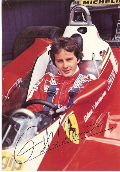 Gilles Villeneuve Autograph Signed Photo